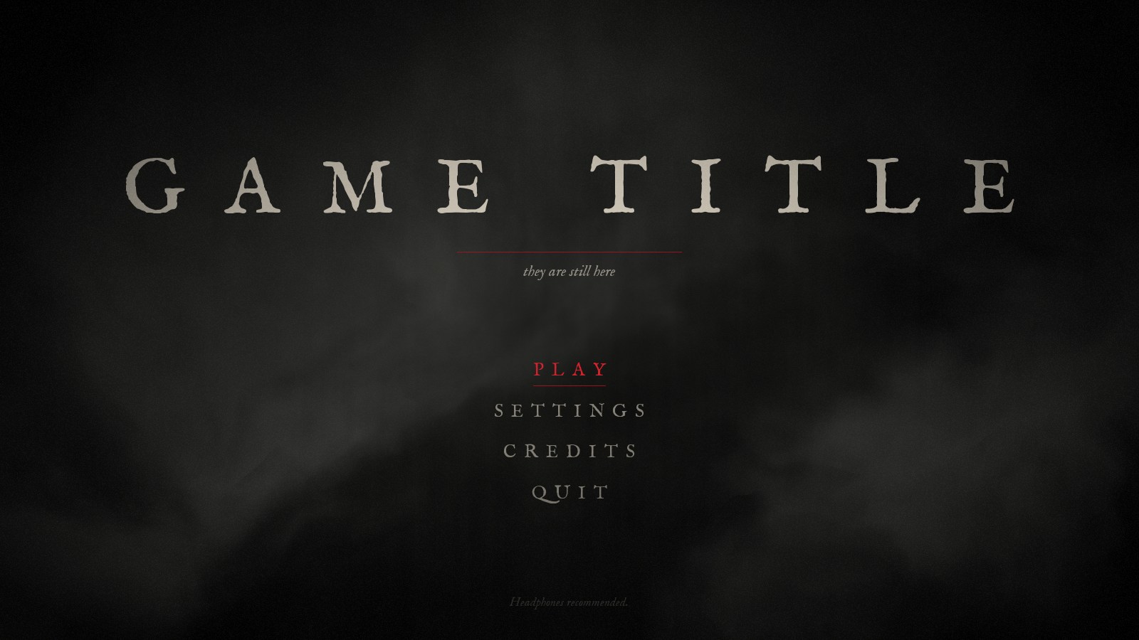 Dread main menu