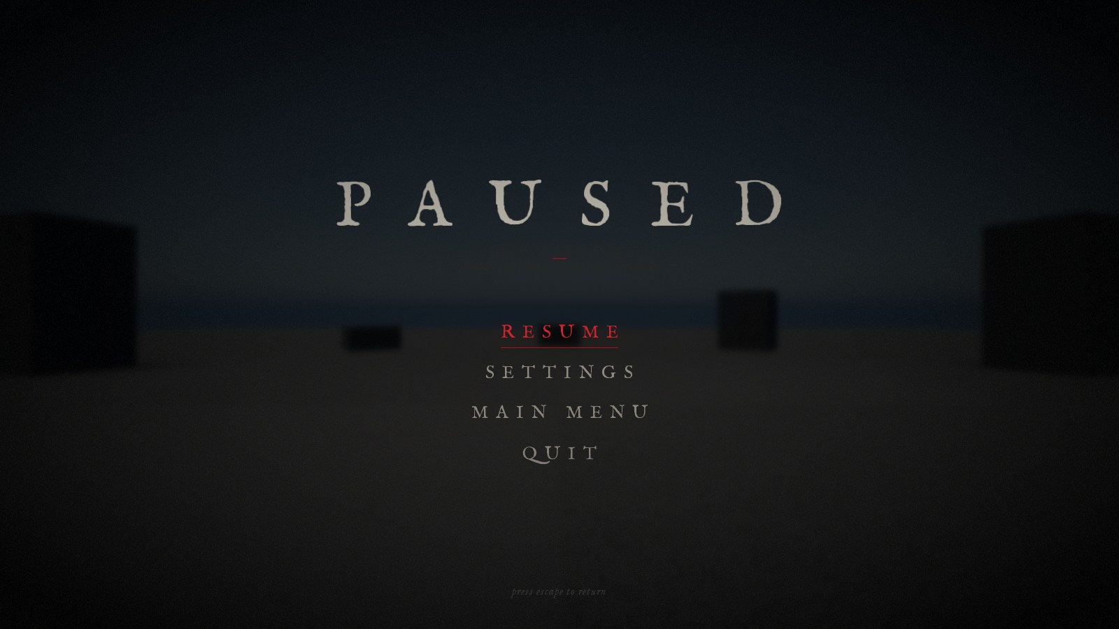 Dread pause menu