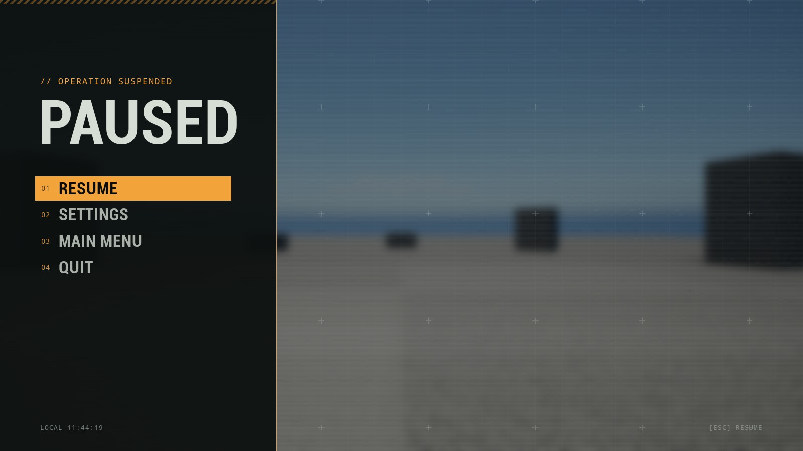 Operator pause menu