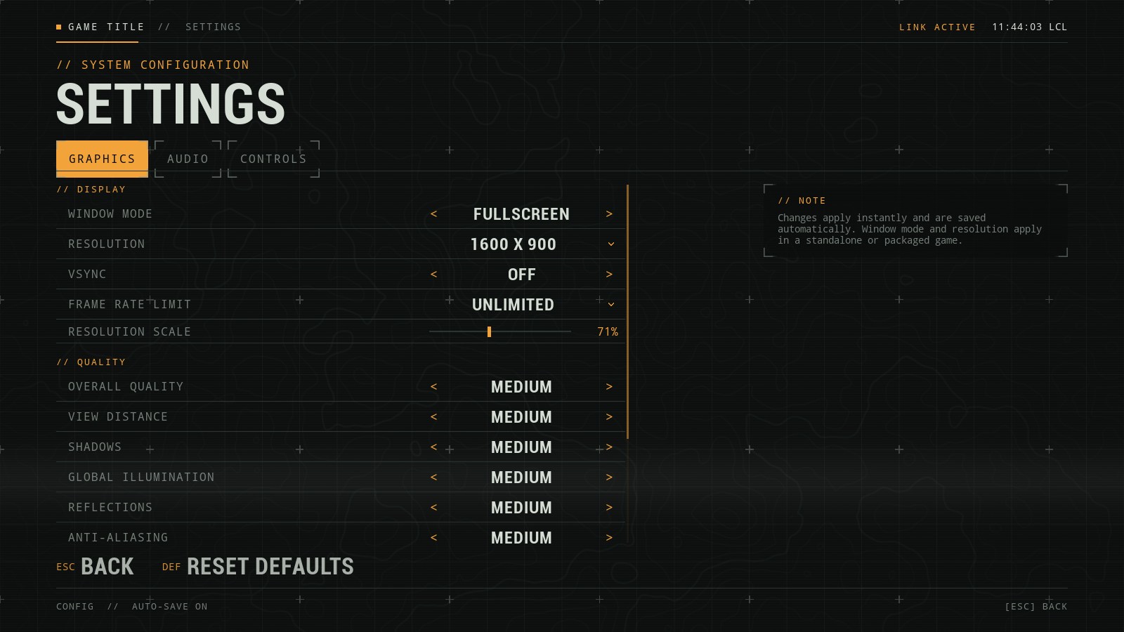 Operator settings