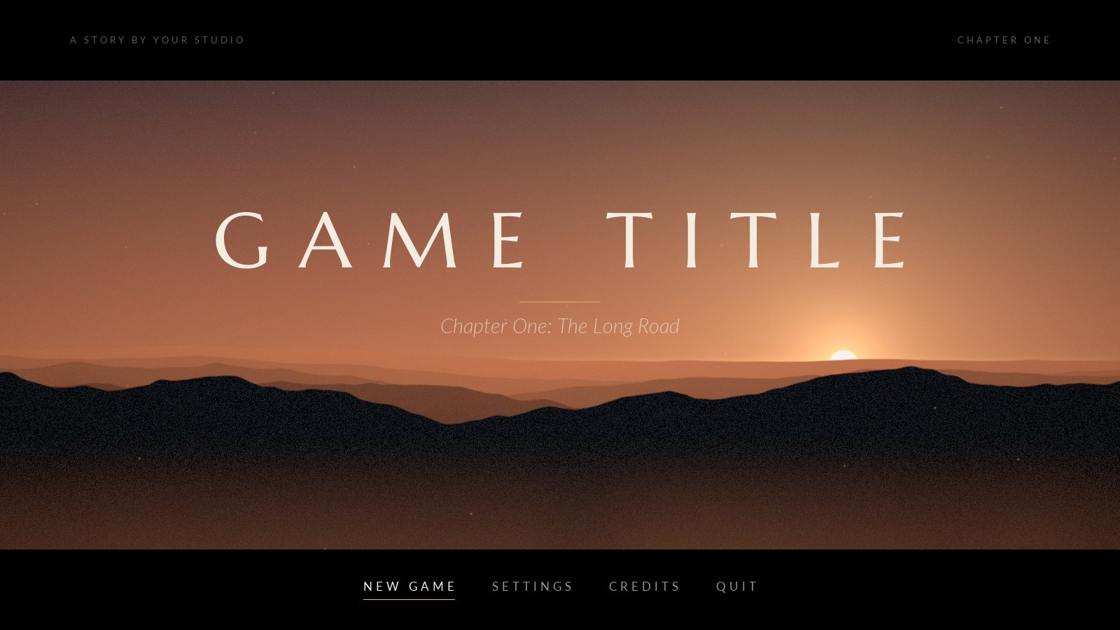 Prologue main menu