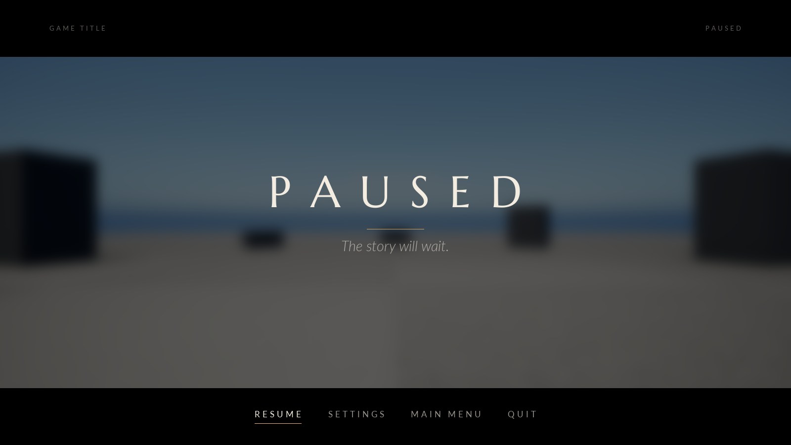 Prologue pause menu