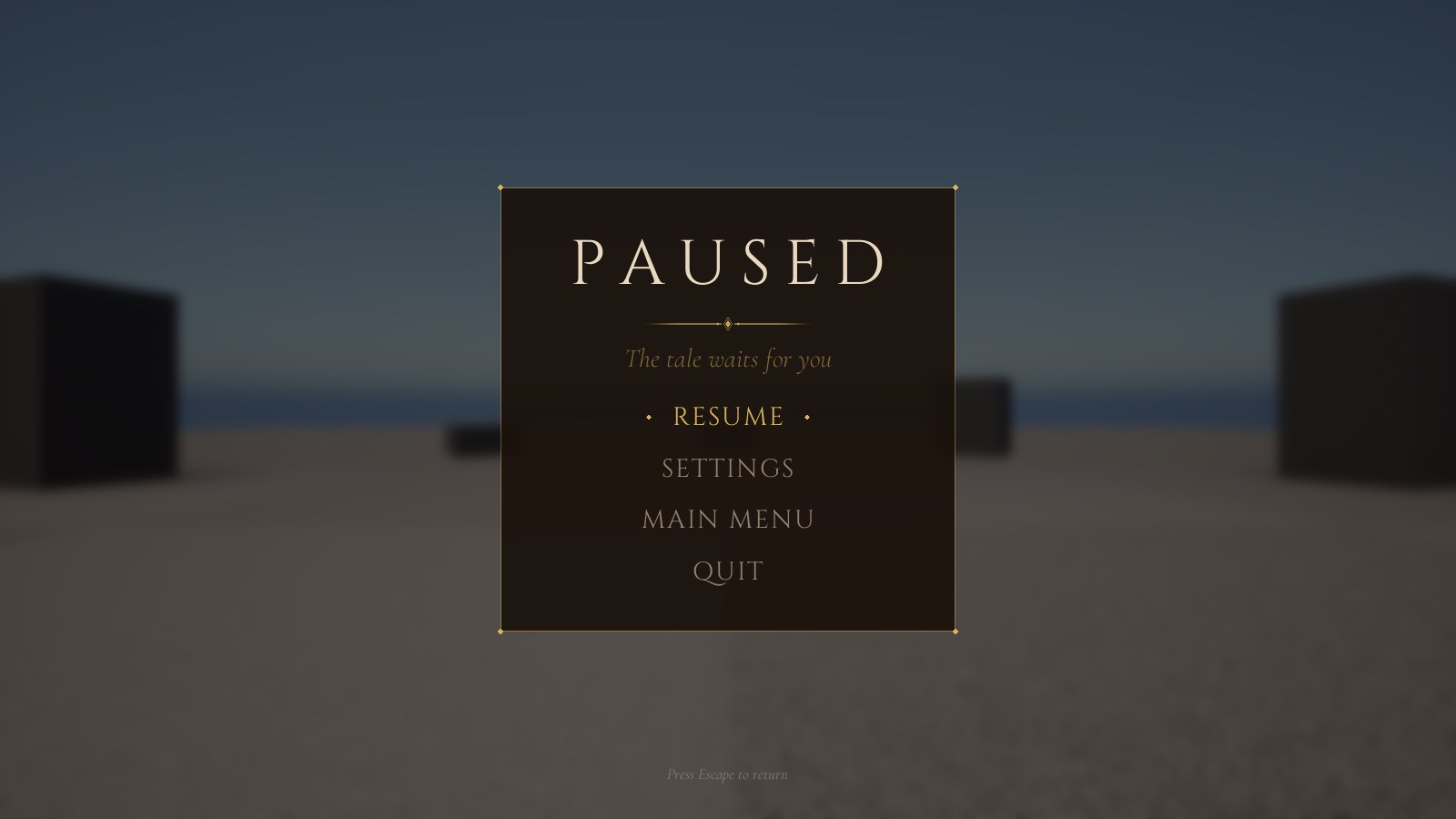 Realm pause menu